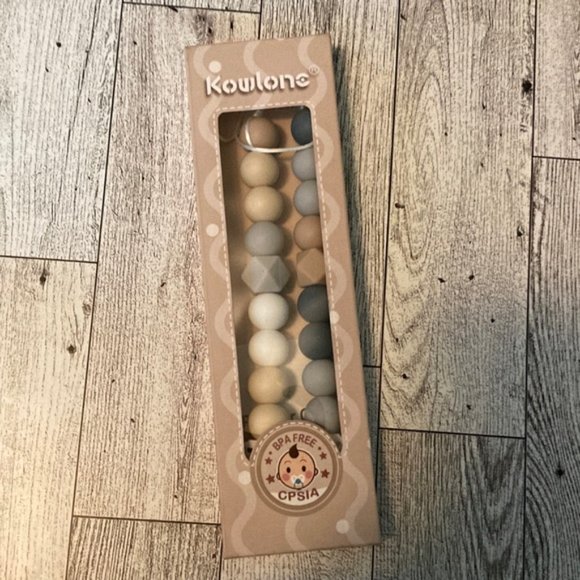 Baby Boy & Girl 2 Pack Silicone Bead Pacifier/Teether Toy Clip - Picture 2 of 11